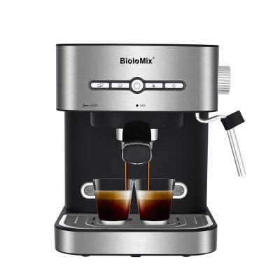 China Household BioloMix 20 Bar 1050W Espresso Coffee Machine Semi Automatic Coffee Maker With Milk Frother Cafetera Cappuccino Hot Water Steam for sale