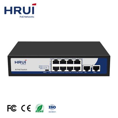 China Hot Sale OEM Factory Power Support 120W 8 VLAN Ports PoE Switch With VLAN PoE Watchdog Function For IP Cameras for sale