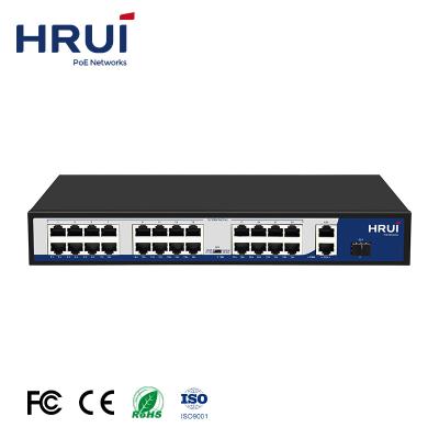 China POE OEM Factory 24 Ports 2 SFP Ports PoE Switch With 2 Gigabit Ethernet Uplink Ports Support VLAN Extend for sale