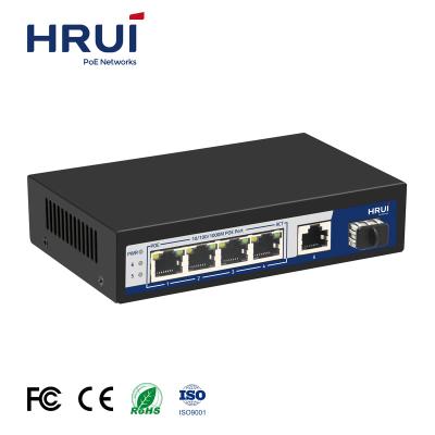 China POE HRUI 4 Ports PoE Full Gigabit PoE Unmanaged Smart Switch For CCTV IP Camera for sale