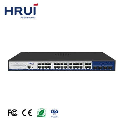 China LACP Shenzhen Factory OEM 24 Ports Gigabit L2 Managed PoE Switch 400W PoE Power For CCTV IP Camera for sale