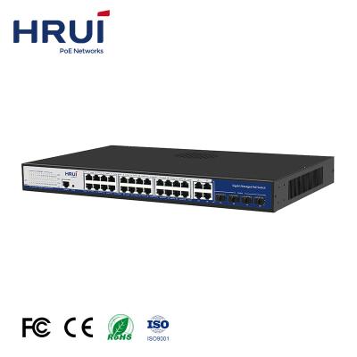 China LACP 24 Port Full Gigabit L2 Managed PoE Switch 4 Combo Uplink With AI POE for sale