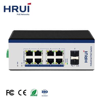 China Support VLAN 2021 Wholesale Price Industrial Switch L2 Managed 8 Gigabit PoE Ports and 2 2.5G SFP Port Industrial PoE Switch for sale