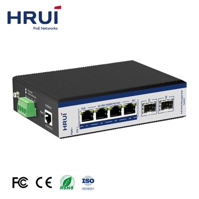 China LACP Hot Sale IP40 L2 Managed PoE 2.5G Uplink Full Gigabit 4 Ports Industrial Gigabit Ethernet PoE Switch for CCTV IP Cameras for sale