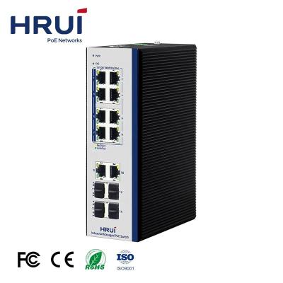 China Support VLAN PoE Watchdog HRUI Competitive Price Ethernet Switch 8 Ports Gigabit L2+ Managed PoE Switch For Industry Network for sale