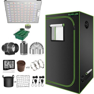 China Indoor Sustainable Wholesale Greenhouse Grow Tent Complete Kit With Led Grow Light And Kits for sale