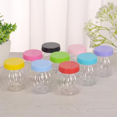 China Honey Candy Pet Plastic Jar Soft Customized Eco - Friendly Bulk With Colorful Lid for sale