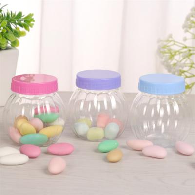 China China Supplier Eco-Friendly Empty Clear Plastic Food Storage Candy Sealed Jars With Lid for sale