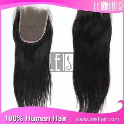 China top grade natural black virgin straight 4*4 lace closure for sale