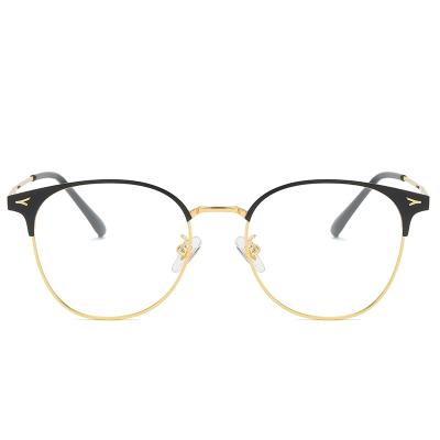 China For reading glasses fashion flat mirror men's and women's metal eyebrow glass frame the retro new color-changing anti-blue glasses for sale