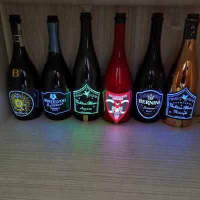 China 3m+PLASTIC Waterproof Led Luminous Label Stickers Wine Bottle Stickers For Night Club for sale