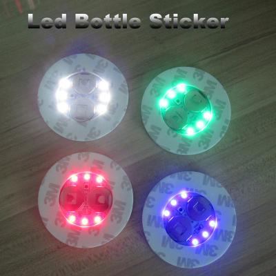 China EVA Circular Led Cup Sticker 3M Glow Bottle Light Sticker For Wine Bottle Lights for sale