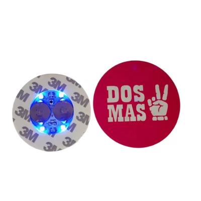 China Factory wholesale plastic led sticker coaster discs light up for drinks for sale