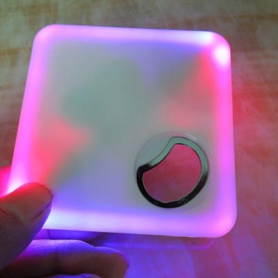 China Factory wholesale plastic led coasters light coasters led light bottle stickers RGB cloifier colorful led bottle opener coasters for sale