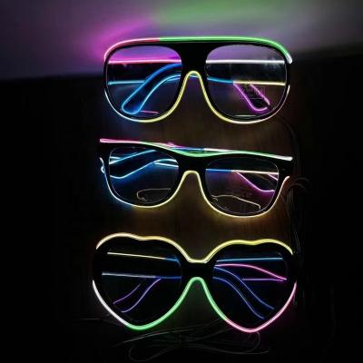 China Multicolor PVC Battery EL Wire Led Light Up Glass Glow In The Dark For Rave Party for sale