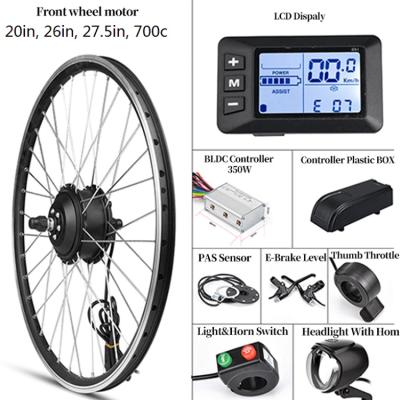 China Two Series DIY Electric Bicycle Front Rear Wheel Hub Motor Conversion Kit 36V 48V 250W 350W 500W 20inch 26inch 28inch 700c for sale