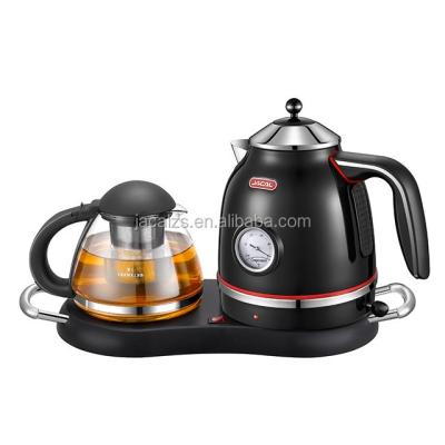 China 360 Degree Rotation Base Stainless Steel Portable Electric Coffee Tea Kettle Set for sale