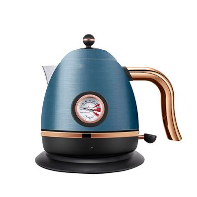 China 360 Degree Household Appliances 0.8L Stainless Steel Base Rotation Electric Kettle With Thermometer CE CB GS RoHS for sale