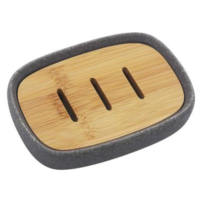 China Fashion Wooden Simple Resin Box Modern Top Selling Bamboo Soap Dish Bath Bamboo Soap Dish For Bathroom Kitchen for sale