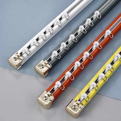 China Eco-friendly High Quality Aluminum Rail Track Accessories Ivory White Black Smart Adjustable Curtain Track for sale