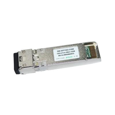 China ETHERNET 10G DWDM SFP+ ZR 80KM Reach CH55 1533.47nm DOM Optical Transceivers for sale