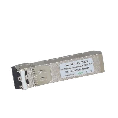 China ETHERNET 10G DWDM SFP+ ZR 80KM Reach CH23 1558.98nm DOM Optical Transceivers for sale