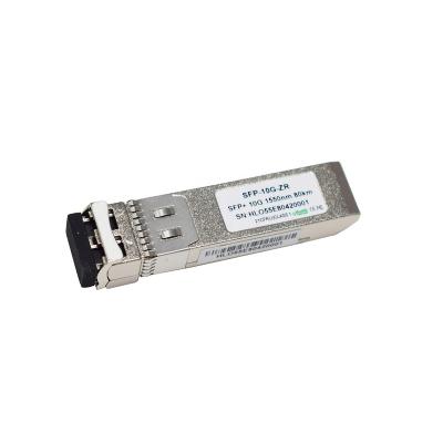 China FTTX Hilink 3 Years Warranty 10G SFP+ 80km 1550nm EML Single Mode Dual Fiber Fiber Optic Module for sale