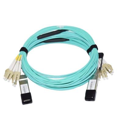 China Data Center 40G-QSFP-8LC-AOC-5M Compatible 40G QSFP+ Breakout Active Optical Cable (QSFP+ to 8x LC, 5-meter, OM3) for sale