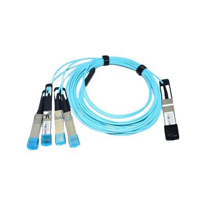 China Data Center Higher Speeds 100G Gigabit Ethernet Fiber QSFP28 To 4 SFP28  Breakout  AOC Cable 3M for sale