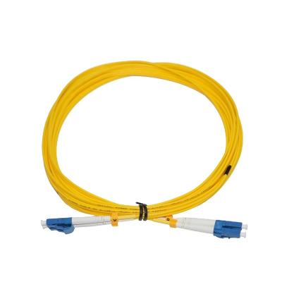 China FTTH Hilink Customize Length LC UPC to LC UPC Duplex Fiber OS2  Single Mode  PVC  2.0mm Fiber Optic Patch Cable for sale