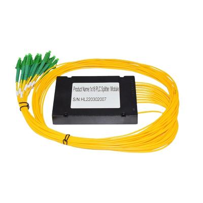 China Data Center Hilink High Reliability And Stability And 1*16 PLC Splitter Module Wide Operation Wavelength 3.0mm ABS Box for sale