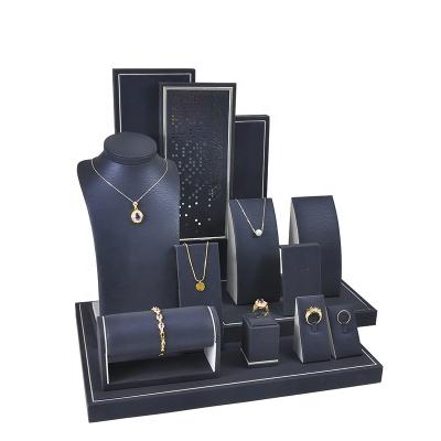 China Noble And Elegant High Quality Custom Leather PU Jewelry Display Cabinet for sale