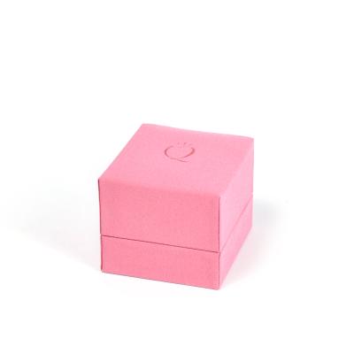 China Wholesale handmade and custom plastic jewelry ring box box coated with paper and velvet insert pink fancy jewelry boxes for sale