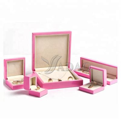 China Hot Selling Shiny Lacquered Small Pink Wooden Gift Jewelry Package Ring,Bracelet And Necklace Boxes for sale