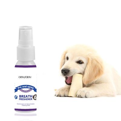 China OEM/ODM Pet Breath Freshener Spray Pet Supplies Dog Tooth Stain Clean Odor Remover Portable Oral Care Spray for sale