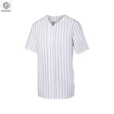 China Cheap Athletics Mesh Blank Pinstripe Baseball Jersey Stylish Design Digital Sports Breathable Custom Made for sale