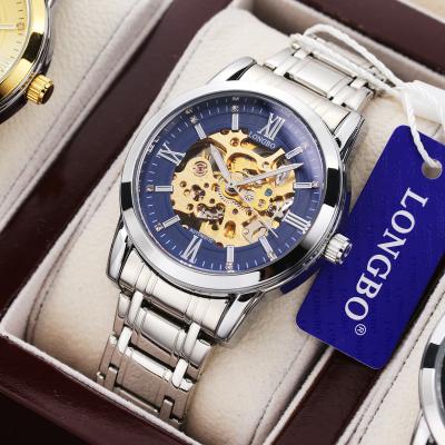 China LONGBO 83209 Custom Luxury Fashion Hollow Diamond Watch Male Logo Quartz Wrist Watch Male Stainless Steel Waterproof for sale