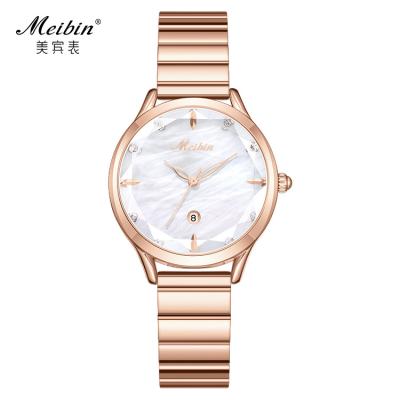 China Mibin1386 Water Resistant Fashion Hot - Selling Ladies Watch Roman Dial Set Diamond Ladies Quartz Watch for sale