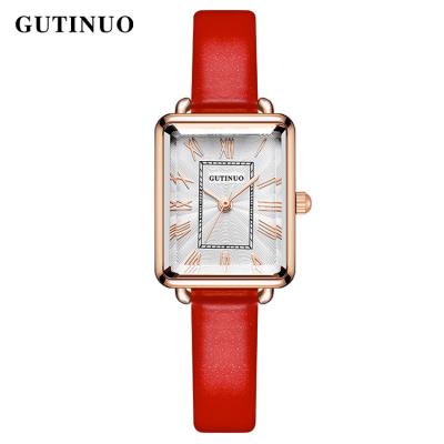 China Wholesale High Quality New Brand Water Resistant GUTINUO GT005 Water Resistant Quartz Watch Casual Female Leather Watch for sale