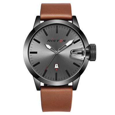 China RISTOS 9409 Product Fashion High Quality Water Resistant Quartz Custom Design Leather Band Popular Casual Watch for sale