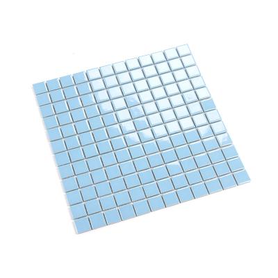 China Wholesale CLASSIC Blue Color Porcelain Factory Smooth Glossy Outdoor Squar Pool Tiles Mosaics for sale