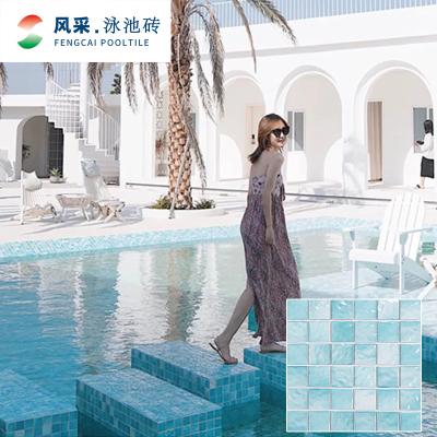 China CLASSIC Blue Color Glass Mosaic Designs Mosaic Tiles Swimming Pool Swimming Glass Tiles for sale