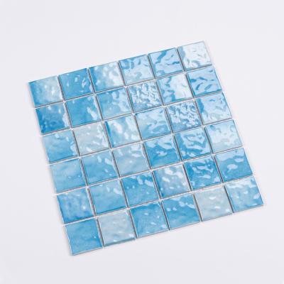 China Best price CLASSIC corrugated exterior glazed ceramic porcelain mosaic swimming pool tile for sale