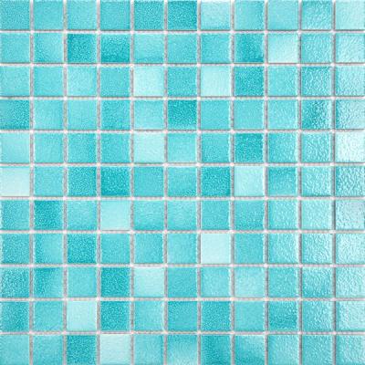 China CLASSIC Professional Swimming Pool Mosaic Green Color Square Porcelain Mosaic Tile Pool for sale