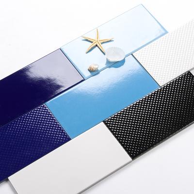 China Swimming Tiles Aqua Light Blue 240X115mm Metallic Aqua Light Blue 240X115mm Highly Wear Resistant Ceramic Bullnose Porcelain Tiles Pool Edges With International Standards for sale