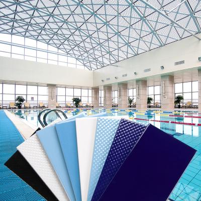 China Glazed metal tiles provide commercial project international standards chandelier handle edge pool tiles blue ceramic for sale