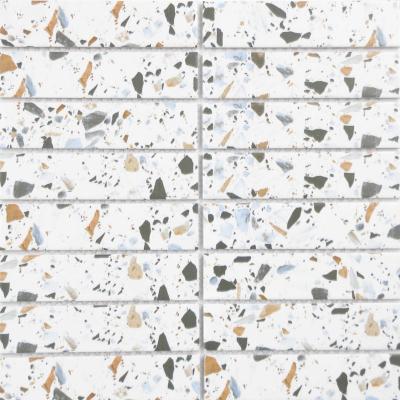 China Best Price Ink Jet Pattern Ceramic Mosaic 32.5X145mm Wall Tile CLASSIC Gray Colors Strips Porcelain Mosaic for sale