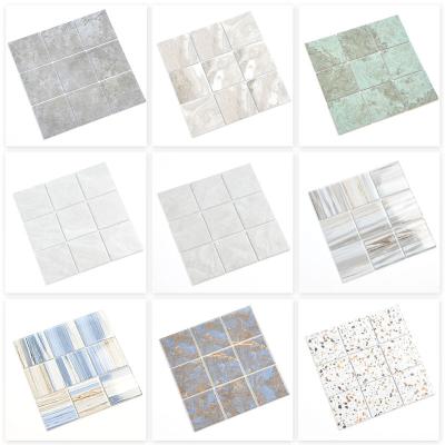 China Europe Best Price Ink Jet Pattern Green Swimming Ceramic Mosaic Square Porcelain Mozaic 97*97mm Pool Tile for sale