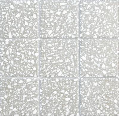 China Wholesale Price Europe Gray Terrazzo Porcelain 97X97MM Square Anti-slip Mosaic Tile for sale