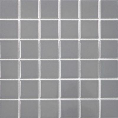 China CLASSIC Gray Glossy Mosaic Porcelain Glazed Bathroom Backsplash Ceramic Mosaic Tile for sale